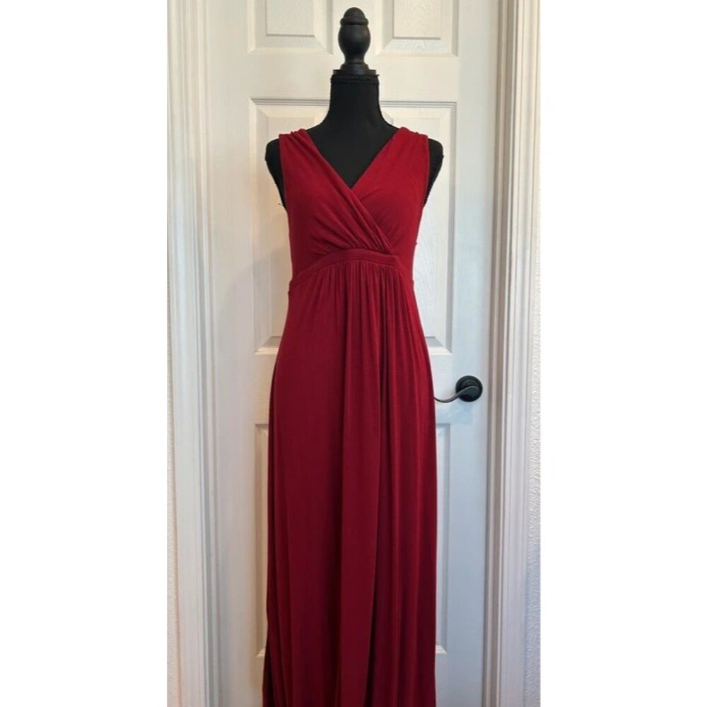 Matty M Red Sleeveless Maxi Dress, Size M